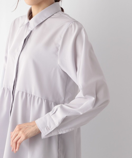 GLOBAL WORK（グローバルワーク）の「ペプラムブラウスシャツ/MATINEE LINE/994006（シャツ/ブラウス・レディース・ライトグレー/オフホワイト/ブラック・MEDIUM/LARGE）」の11枚目の写真