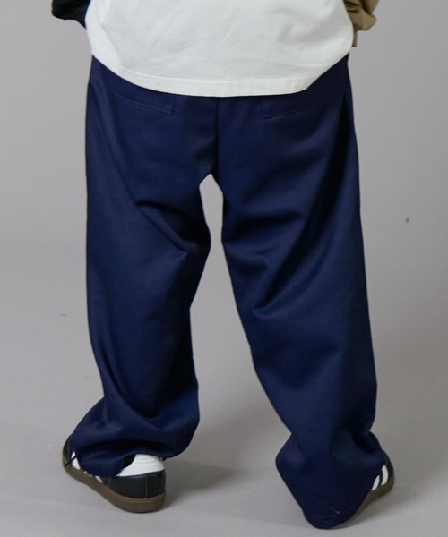 PAIRMANON STREET（ペアマノンストリート）の「【PAIRMANON STREET】 フロント タック ワイド ツイル パンツ（チノパンツ・キッズ・ブラック/ベージュ/ネイビー/オリーブ・90/100/110/120/130/140/150/160）」の20枚目の写真