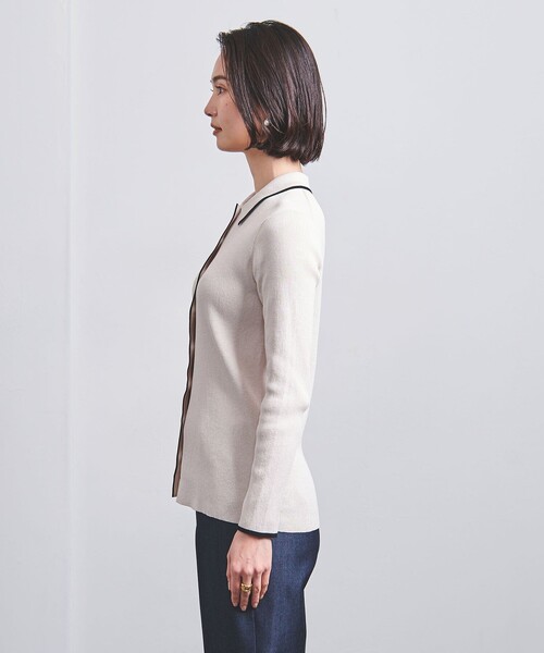 値下　united arrows ポロニット カーディガン　リブニット ポロエリ UNITED ARROWS（ユナイテッドアローズ）の「リブニット ポロエリ
