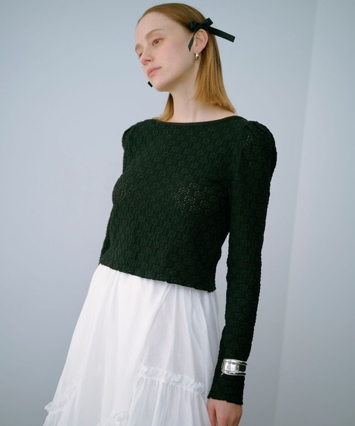Lil Ambition(リルアンビション)の「シースルーフラワートップス(Tシャツ/カットソー・レディース・ライトブルー/ブラック/クリーム/ベージュ・FREE)」の10枚目の写真