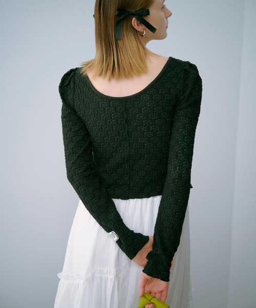 Lil Ambition(リルアンビション)の「シースルーフラワートップス(Tシャツ/カットソー・レディース・ライトブルー/ブラック/クリーム/ベージュ・FREE)」の11枚目の写真