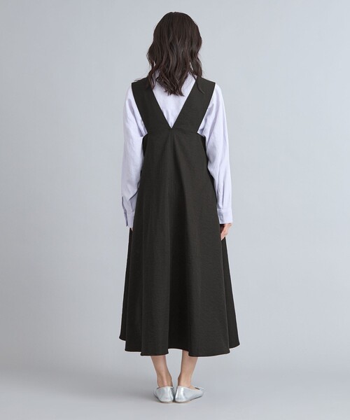 セール】ポリツイルVジャンスカ（ジャンパースカート）｜coen