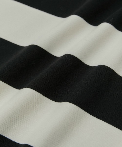 SALON adam et rope'（サロン アダム エ ロペ）の「【WEB限定】ポンチワイドボーダーTシャツ/24SS（Tシャツ/カットソー・レディース・オリーブ/ブラック・FREE）」の17枚目の写真