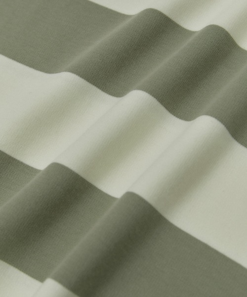 SALON adam et rope'（サロン アダム エ ロペ）の「【WEB限定】ポンチワイドボーダーTシャツ/24SS（Tシャツ/カットソー・レディース・オリーブ/ブラック・FREE）」の18枚目の写真