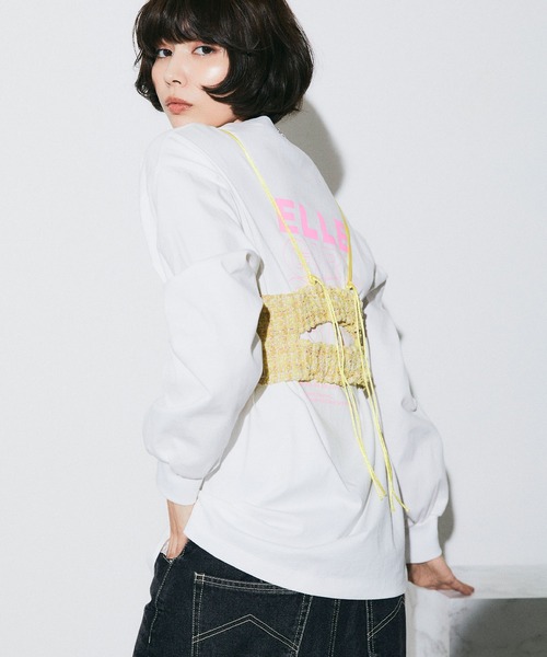 ELLEgirl（エルガール）の「ラメツイードキャミビスチェ【ELLEgirl/エル ガール】（キャミソール・レディース・サックスブルー/イエロー・FREE）」の11枚目の写真