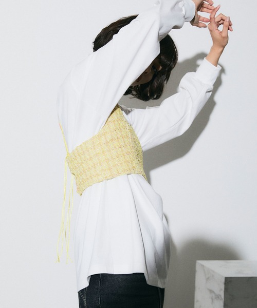 ELLEgirl（エルガール）の「ラメツイードキャミビスチェ【ELLEgirl/エル ガール】（キャミソール・レディース・サックスブルー/イエロー・FREE）」の12枚目の写真