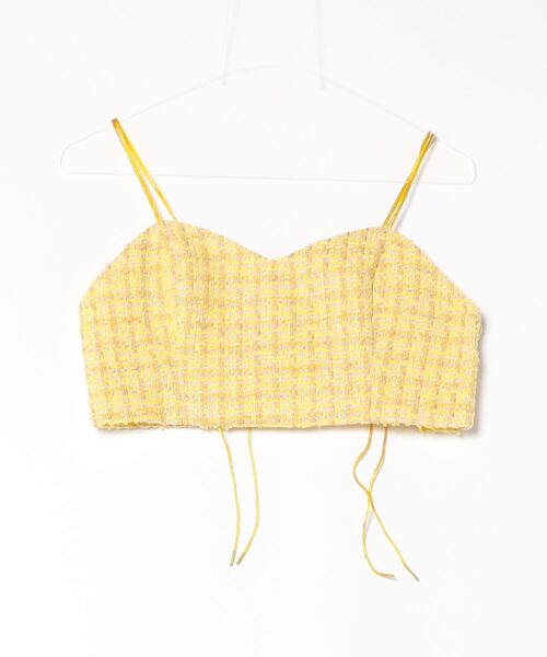 ELLEgirl（エルガール）の「ラメツイードキャミビスチェ【ELLEgirl/エル ガール】（キャミソール・レディース・サックスブルー/イエロー・FREE）」の7枚目の写真