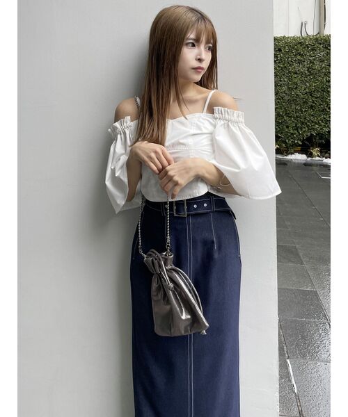 MURUA(ムルーア)の「ステッチタイトスカート(スカート・レディース・ブラック/インディゴブルー・1/2)」の11枚目の写真