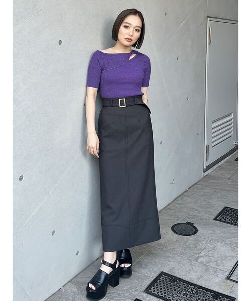 MURUA(ムルーア)の「ステッチタイトスカート(スカート・レディース・ブラック/インディゴブルー・1/2)」の14枚目の写真