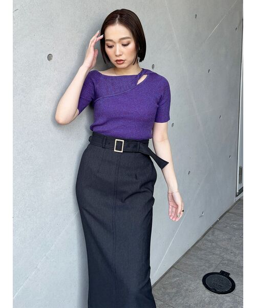 MURUA(ムルーア)の「ステッチタイトスカート(スカート・レディース・ブラック/インディゴブルー・1/2)」の16枚目の写真