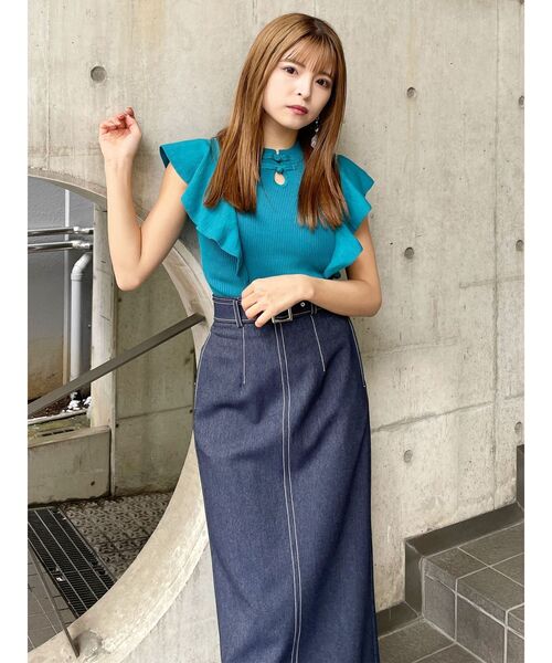 MURUA(ムルーア)の「ステッチタイトスカート(スカート・レディース・ブラック/インディゴブルー・1/2)」の18枚目の写真