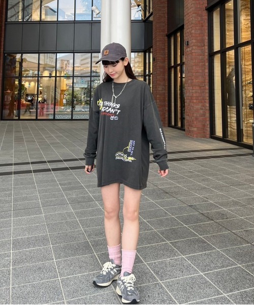 JEANASIS（ジーナシス）の「【ZOZO限定】ストリートグラフィックロンＴ/112270（Tシャツ/カットソー・レディース・チャコールグレー/オフホワイト・FREE）」の15枚目の写真