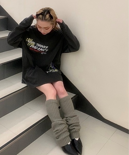 JEANASIS（ジーナシス）の「【ZOZO限定】ストリートグラフィックロンＴ/112270（Tシャツ/カットソー・レディース・チャコールグレー/オフホワイト・FREE）」の12枚目の写真