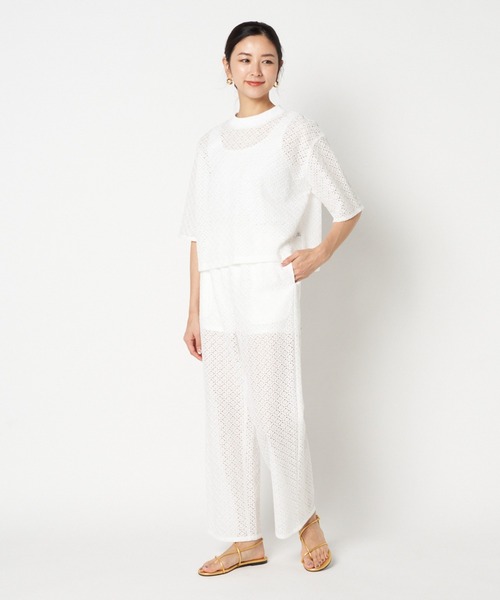 HELIOPOLE（エリオポール）の「LACE BLOUSE（シャツ/ブラウス・レディース・アイボリー/ブラック・38）」の13枚目の写真