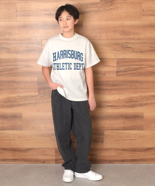 GLAZOS（グラソス）の「【再入荷】【プチプラ】アソートフロントカレッジロゴ半袖Tシャツ（Tシャツ/カットソー・キッズ・カーキ/ブラック/ブルー/グレー/ベージュ/ネイビー/ホワイト・130cm/140cm/150cm/160cm/170cm）」の11枚目の写真