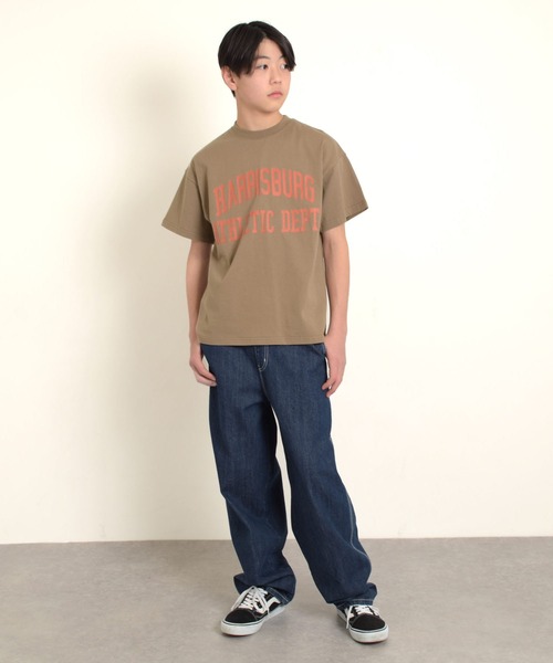 GLAZOS（グラソス）の「【再入荷】【プチプラ】アソートフロントカレッジロゴ半袖Tシャツ（Tシャツ/カットソー・キッズ・カーキ/ブラック/ブルー/グレー/ベージュ/ネイビー/ホワイト・130cm/140cm/150cm/160cm/170cm）」の14枚目の写真