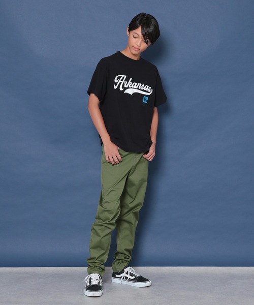 GLAZOS（グラソス）の「【再入荷】【プチプラ】アソートフロントカレッジロゴ半袖Tシャツ（Tシャツ/カットソー・キッズ・カーキ/ブラック/ブルー/グレー/ベージュ/ネイビー/ホワイト・130cm/140cm/150cm/160cm/170cm）」の8枚目の写真