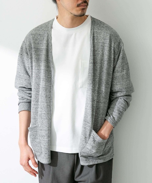 URBAN RESEARCH Sonny Label（アーバンリサーチサニーレーベル）の「JAPAN MADE 裏毛カーディガン（カーディガン/ボレロ・メンズ・ネイビー/グレー/オレンジ・MEDIUM/LARGE）」の2枚目の写真