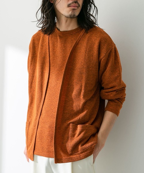 URBAN RESEARCH Sonny Label（アーバンリサーチサニーレーベル）の「JAPAN MADE 裏毛カーディガン（カーディガン/ボレロ・メンズ・ネイビー/グレー/オレンジ・MEDIUM/LARGE）」の5枚目の写真