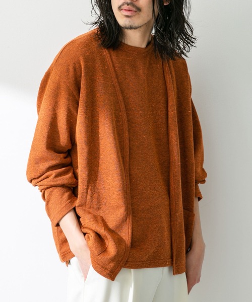 URBAN RESEARCH Sonny Label（アーバンリサーチサニーレーベル）の「JAPAN MADE 裏毛カーディガン（カーディガン/ボレロ・メンズ・ネイビー/グレー/オレンジ・MEDIUM/LARGE）」の6枚目の写真