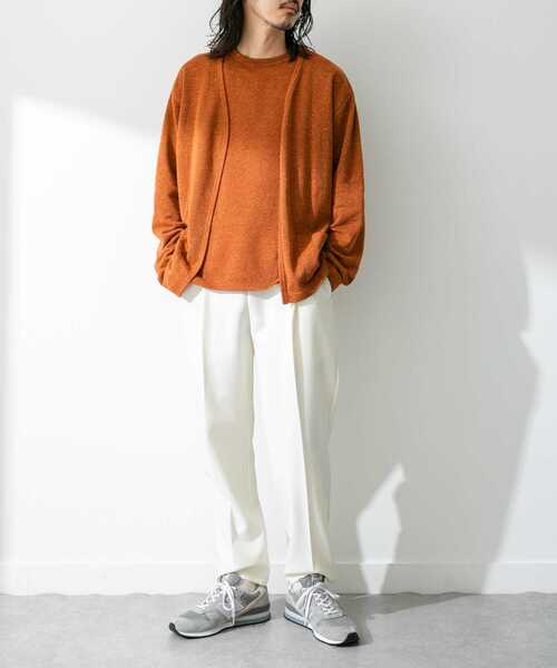 URBAN RESEARCH Sonny Label（アーバンリサーチサニーレーベル）の「JAPAN MADE 裏毛カーディガン（カーディガン/ボレロ・メンズ・ネイビー/グレー/オレンジ・MEDIUM/LARGE）」の8枚目の写真