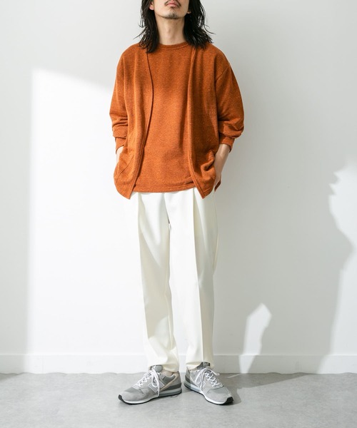 URBAN RESEARCH Sonny Label（アーバンリサーチサニーレーベル）の「JAPAN MADE 裏毛カーディガン（カーディガン/ボレロ・メンズ・ネイビー/グレー/オレンジ・MEDIUM/LARGE）」の9枚目の写真
