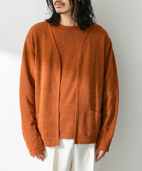 URBAN RESEARCH Sonny Label（アーバンリサーチサニーレーベル）の「JAPAN MADE 裏毛カーディガン（カーディガン/ボレロ・メンズ・ネイビー/グレー/オレンジ・MEDIUM/LARGE）」の12枚目の写真