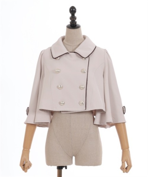 axes femme POETIQUE（アクシーズファムポエティック）の「ダブルボタンケープジャケット（テーラードジャケット・レディース・ベージュ/グレー/ブラック・MEDIUM）」の7枚目の写真
