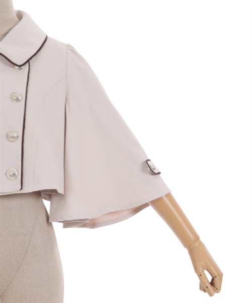 axes femme POETIQUE（アクシーズファムポエティック）の「ダブルボタンケープジャケット（テーラードジャケット・レディース・ベージュ/グレー/ブラック・MEDIUM）」の15枚目の写真