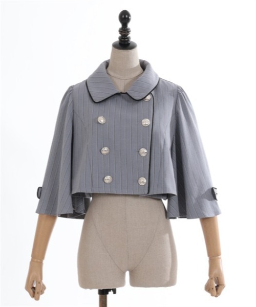 axes femme POETIQUE（アクシーズファムポエティック）の「ダブルボタンケープジャケット（テーラードジャケット・レディース・ベージュ/グレー/ブラック・MEDIUM）」の16枚目の写真