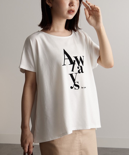 RANAN(ラナン)の「ロゴデザインT(Tシャツ/カットソー・レディース・オフホワイト/ブラック・L/M/LL)」の2枚目の写真