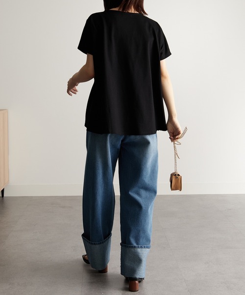 RANAN(ラナン)の「ロゴデザインT(Tシャツ/カットソー・レディース・オフホワイト/ブラック・L/M/LL)」の13枚目の写真