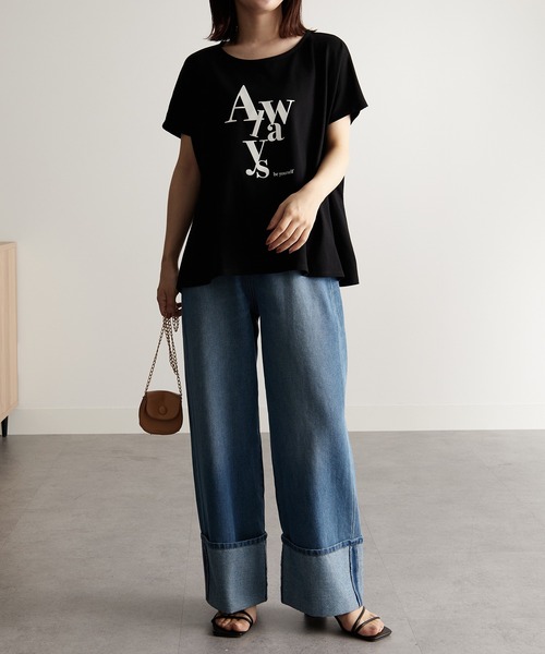 RANAN(ラナン)の「ロゴデザインT(Tシャツ/カットソー・レディース・オフホワイト/ブラック・L/M/LL)」の14枚目の写真