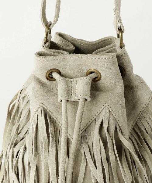 Another Edition（アナザーエディション）の「フリンジキンチャクショルダー/AEBC FRNG キンチャクSHLD（ショルダーバッグ・レディース・ライトグレー/ベージュ/ブラック/モカ・フリー）」の8枚目の写真