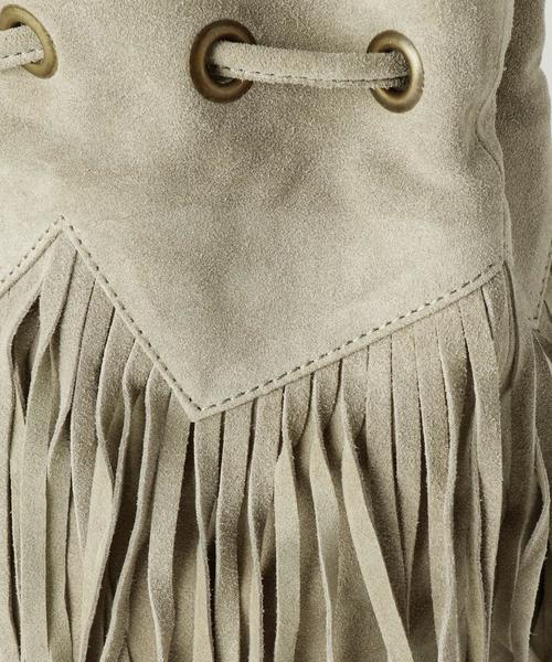 Another Edition（アナザーエディション）の「フリンジキンチャクショルダー/AEBC FRNG キンチャクSHLD（ショルダーバッグ・レディース・ライトグレー/ベージュ/ブラック/モカ・フリー）」の9枚目の写真