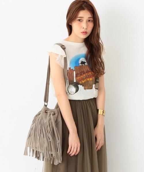 Another Edition（アナザーエディション）の「フリンジキンチャクショルダー/AEBC FRNG キンチャクSHLD（ショルダーバッグ・レディース・ライトグレー/ベージュ/ブラック/モカ・フリー）」の12枚目の写真