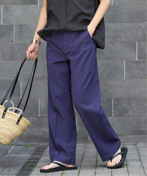 FRAMeWORK（フレームワーク）の「≪追加≫コットンリネンストレートパンツ（その他パンツ・レディース・ブラック/ブルー/ホワイト系その他・36/34/40/38）」の3枚目の写真