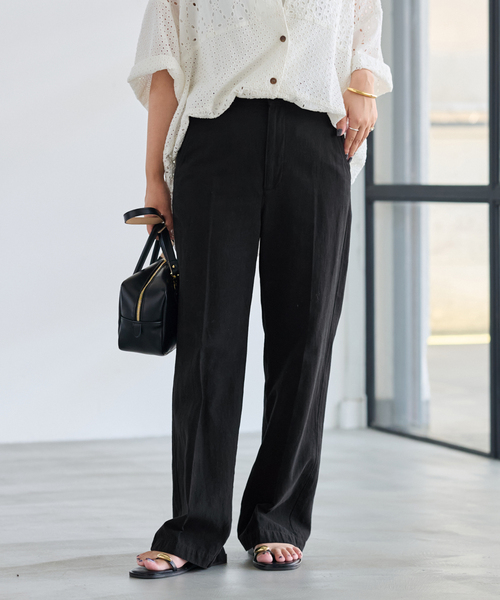 FRAMeWORK（フレームワーク）の「≪追加≫コットンリネンストレートパンツ（その他パンツ・レディース・ブラック/ブルー/ホワイト系その他・36/34/40/38）」の7枚目の写真