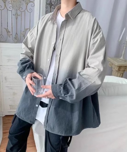 シンプル グラデーションカラー 長袖シャツ（シャツ/ブラウス