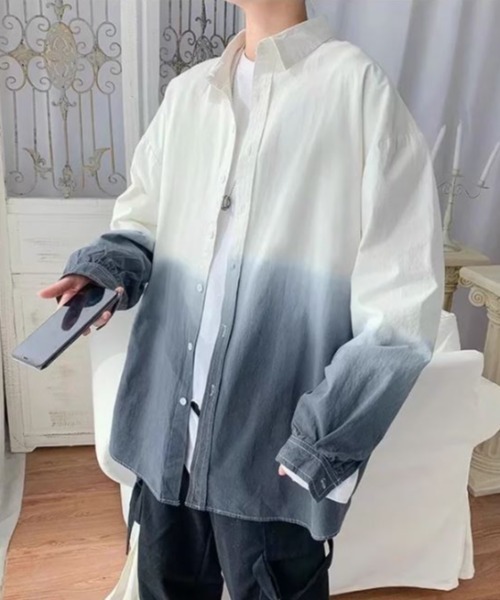 シンプル グラデーションカラー 長袖シャツ（シャツ/ブラウス