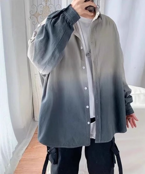 シンプル グラデーションカラー 長袖シャツ（シャツ/ブラウス