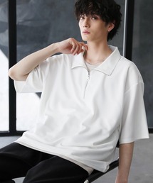 ETELIO | 梨地ハーフジップ 半袖プルオーバー(Tシャツ/カットソー)