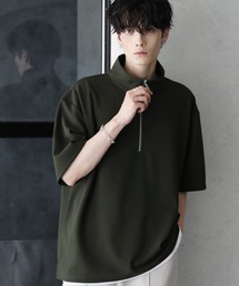 ETELIO | 梨地ハーフジップ 半袖プルオーバー(Tシャツ/カットソー)