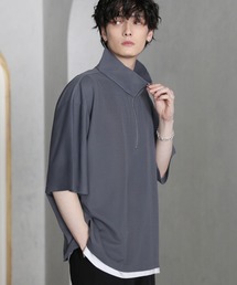 ETELIO | 梨地ハーフジップ 半袖プルオーバー(Tシャツ/カットソー)