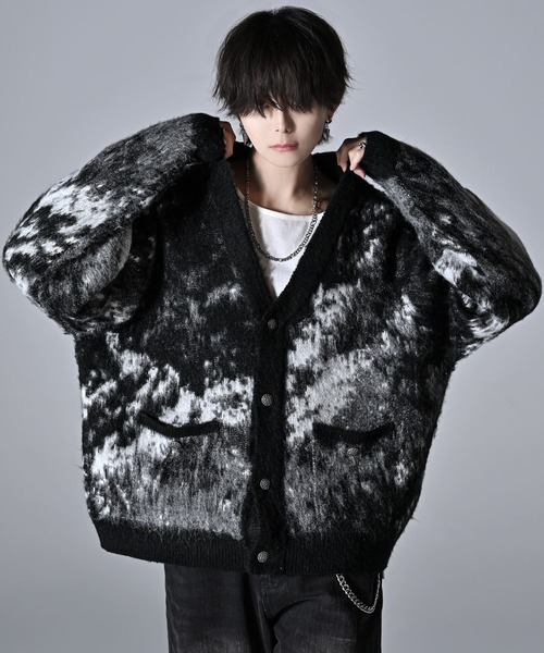 セール】extra quality heavy weight jacquard knit cardigan