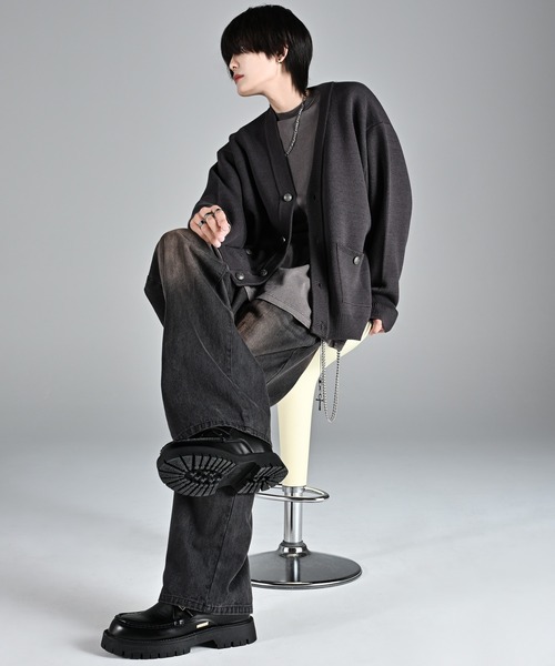 セール】extra quality heavy weight jacquard knit cardigan 
