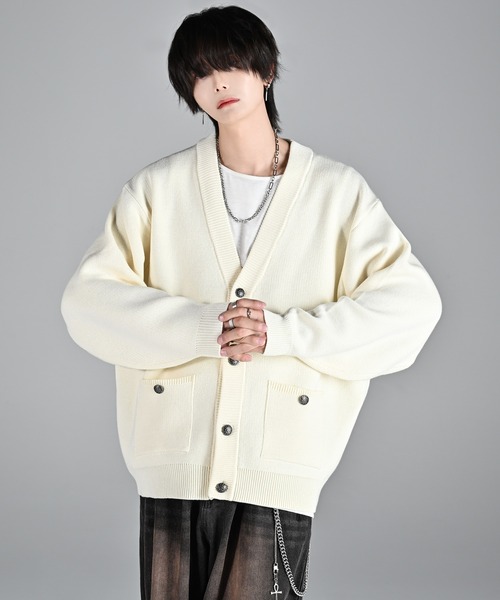 スコットアンドチャーターズ ロンハーマン 別注 ニットカーディガン 白 ウール スコットアンドチャーターズ ロンハーマン 別注 ニットカーディガン 白