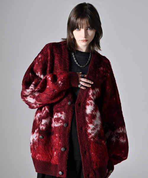 ADRER（アドラー）の「extra quality heavy weight jacquard knit cardigan / エクストラクオリティヘビーウエイトジャガードニットカーディガン（カーディガン/ボレロ・メンズ・ライトグレー/ブラック/チャコールグレー/ブラック×ゴールド/ホワイト/レッド系1/ブラウン系1/ブラック系1/ネイビー系1・XX-SMALL/X-SMALL/SMALL/MEDIUM/LARGE）」の10枚目の写真