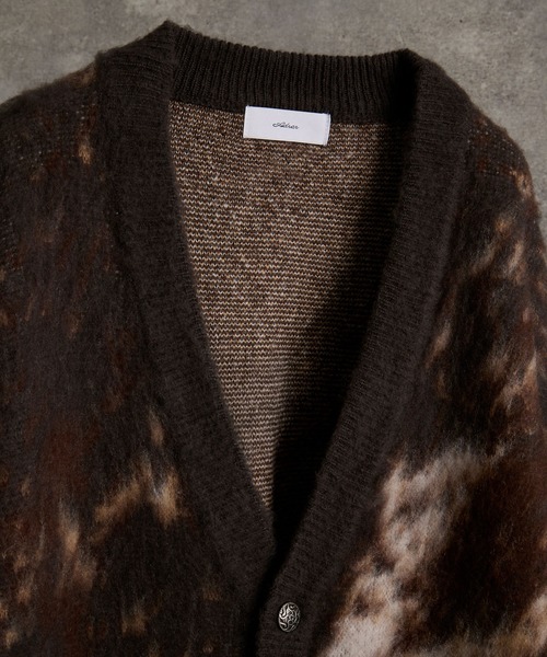 extra quality heavy weight jacquard knit cardigan / エクストラ