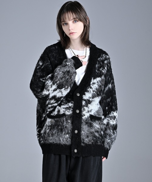 セール】extra quality heavy weight jacquard knit cardigan